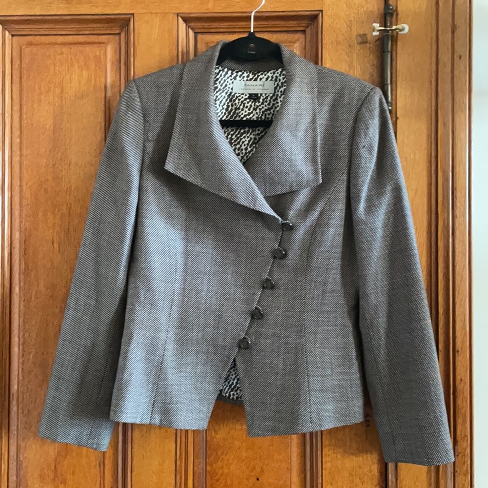 Tahari Wool blazer 8 brown/cream